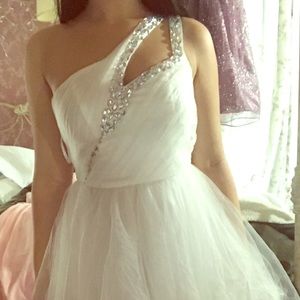 White formal short dress